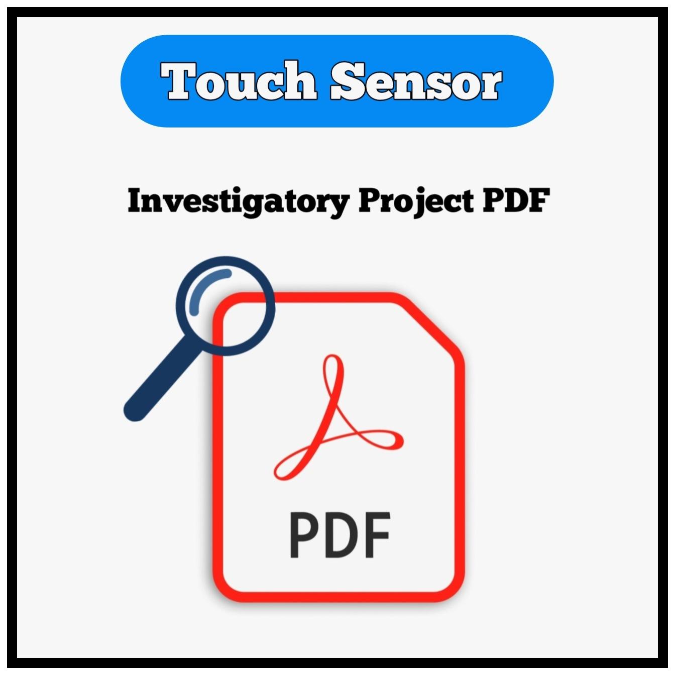 Touch Sensor Project Pdf Knowledge Cycle